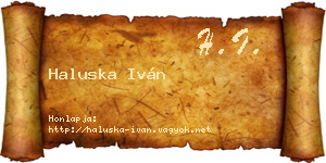 Haluska Iván névjegykártya